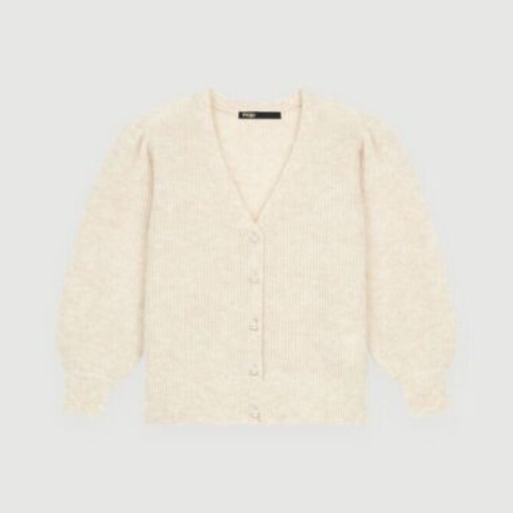 Maje Women's Mista Puffed-sleeve Mohair-Blend Cardigan